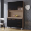 Kit Cozinha 5P 3G 120 cm Vitoria Savana Preto Mobbs