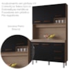 Kit Cozinha 5P 3G 120 cm Vitoria Savana Preto Mobbs