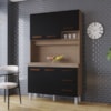 Kit Cozinha 5P 3G 120 cm Vitoria Savana Preto Mobbs