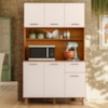 Kit Cozinha 6 Portas 1 Gaveta 110x188 cm New Livia Freijo Off Acetinado POLIMAN