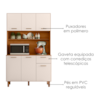 Kit Cozinha 6 Portas 1 Gaveta 110x188 cm New Livia Freijo Off Acetinado POLIMAN