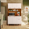 Kit Cozinha 6 Portas 1 Gaveta 110x188 cm New Livia Freijo Off Acetinado POLIMAN