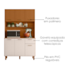 Kit Cozinha 6 Portas 1 Gaveta 110x188 cm New Livia Freijo Ripado Off Acetinado POLIMAN