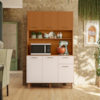 Kit Cozinha 6 Portas 1 Gaveta 110x188 cm New Livia Freijo Ripado Off Acetinado POLIMAN
