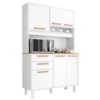 Kit Cozinha 6 Portas 2 Gavetas 120 cm Prisma Branco Absoluto ZANZ