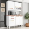 Kit Cozinha 6 Portas 2 Gavetas 120 cm Prisma Branco Absoluto ZANZ