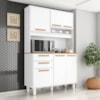 Kit Cozinha 6 Portas 2 Gavetas 120 cm Prisma Branco Absoluto ZANZ