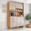 Kit Cozinha 6 Portas 2 Gavetas 120 cm Prisma Cinamomo Areia ZANZ