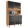 Kit Cozinha 6 Portas 2 Gavetas 120 cm Prisma Cinamomo Preto ZANZ