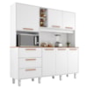Kit Cozinha 6 Portas 3 Gavetas 182 cm Mari Branco Absoluto ZANZ