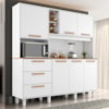 Kit Cozinha 6 Portas 3 Gavetas 182 cm Mari Branco Absoluto ZANZ