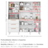 Kit Cozinha 6 Portas 3 Gavetas 182 cm Mari Branco Absoluto ZANZ