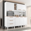 Kit Cozinha 6 Portas 3 Gavetas 182 cm Mari Branco Absoluto ZANZ