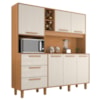Kit Cozinha 6 Portas 3 Gavetas 182 cm Mari Cinamomo Areia ZANZ