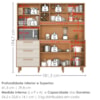 Kit Cozinha 6 Portas 3 Gavetas 182 cm Mari Cinamomo Areia ZANZ