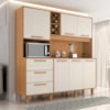 Kit Cozinha 6 Portas 3 Gavetas 182 cm Mari Cinamomo Areia ZANZ