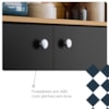 Kit Cozinha 6P 1G 111 cm Style Freijo Nero Cp Ripado Freijo KTP