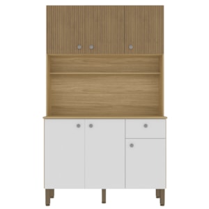 Kit Cozinha 6P 1G 111 cm Style Freijo Supremo Cp Ripado Freijo KTP Kit Cozinha 6P 1G 111 cm Style Freijo Supremo Cp Ripado Freijo KTP