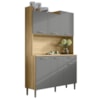 Kit Cozinha 6P 1G 122 cm Genova Freijo Gris KTP