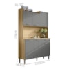 Kit Cozinha 6P 1G 122 cm Genova Freijo Gris KTP