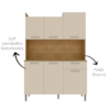 Kit Cozinha 6P 1G 122 cm Genova Freijo Soft KTP