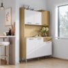 Kit Cozinha 6P 1G 122 cm Genova Freijo Supremo Cp Ripado Freijo KTP