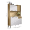 Kit Cozinha 6P 1G 122 cm Genova Freijo Supremo Cp Ripado Freijo KTP