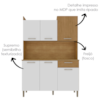 Kit Cozinha 6P 1G 122 cm Genova Freijo Supremo Cp Ripado Freijo KTP