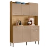 Kit Cozinha 6P 1G 122 cm Genova Freijo Vanilla KTP