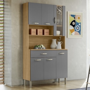 Kit Cozinha 6P 1G 91 cm Golden Freijo Gris KTP