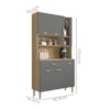 Kit Cozinha 6P 1G 91 cm Golden Freijo Gris KTP