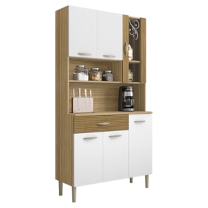 Kit Cozinha 6P 1G 91 cm Golden Freijo Supremo Cp Ripado Freijo KTP Kit Cozinha 6P 1G 91 cm Golden Freijo Supremo Cp Ripado Freijo KTP