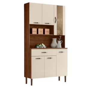 Kit Cozinha 6P 1G 91 cm Golden Nogueira Off White KTP Kit Cozinha 6P 1G 91 cm Golden Nogueira Off White KTP