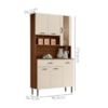 Kit Cozinha 6P 1G 91 cm Golden Nogueira Off White KTP