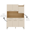 Kit Cozinha 6P 2G 132 cm Modena Freijo Soft KTP