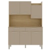 Kit Cozinha 6P 2G 132 cm Modena Freijo Vanilla KTP