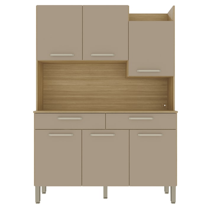 Kit Cozinha 6P 2G 132 cm Modena Freijo Vanilla KTP