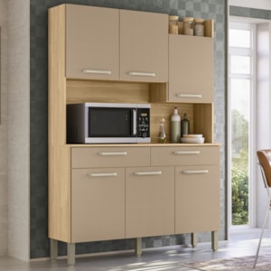 Kit Cozinha 6P 2G 132 cm Modena Freijo Vanilla KTP