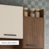 Kit Cozinha 6P 2G 132 cm Modena Nogueira Off White Cp Ripado KTP