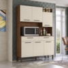 Kit Cozinha 6P 2G 132 cm Modena Nogueira Off White KTP