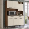 Kit Cozinha 6P 2G 132 cm Modena Nogueira Off White KTP
