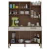 Kit Cozinha 6P 2G 132 cm Modena Nogueira Off White KTP
