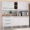 Kit Cozinha 7 Portas 3 Gavetas 208 cm Atria Branco Absoluto ZANZ