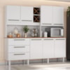 Kit Cozinha 7 Portas 3 Gavetas 208 cm Atria Branco Absoluto ZANZ