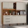 Kit Cozinha 7 Portas 3 Gavetas 208 cm Atria Cinamomo Areia ZANZ