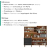 Kit Cozinha 7 Portas 3 Gavetas 208 cm Atria Cinamomo Preto ZANZ