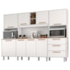 Kit Cozinha 8 Portas 3 Gavetas 242 cm Polar Branco Absoluto ZANZ