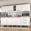Kit Cozinha 8 Portas 3 Gavetas 242 cm Polar Branco Absoluto ZANZ