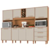 Kit Cozinha 8 Portas 3 Gavetas 242 cm Polar Cinamomo Areia ZANZ