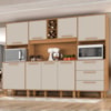 Kit Cozinha 8 Portas 3 Gavetas 242 cm Polar Cinamomo Areia ZANZ